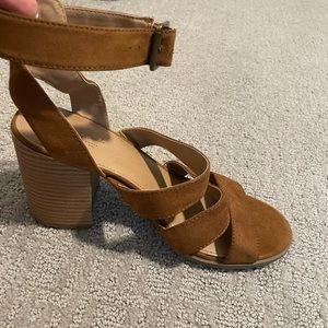 Strappy Camel Block Sandals